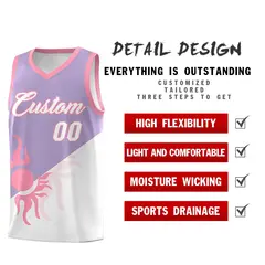 Light Purple White Radiant Sun Two Tone Basketball Jersey 3