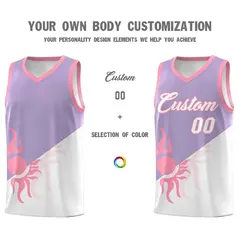 Light Purple White Radiant Sun Two Tone Basketball Jersey 4
