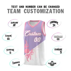 Light Purple White Radiant Sun Two Tone Basketball Jersey 5