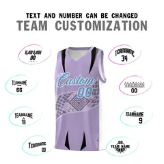 Light Purple White Snake Scale Venomous Fang Graffiti Basketball Jersey 4