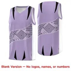 Light Purple White Snake Scale Venomous Fang Graffiti Basketball Jersey 6