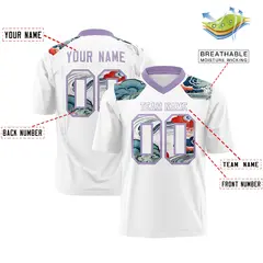 Light Purple White Ukiyo-e Auspicious Clouds Graffiti Football Jersey 2