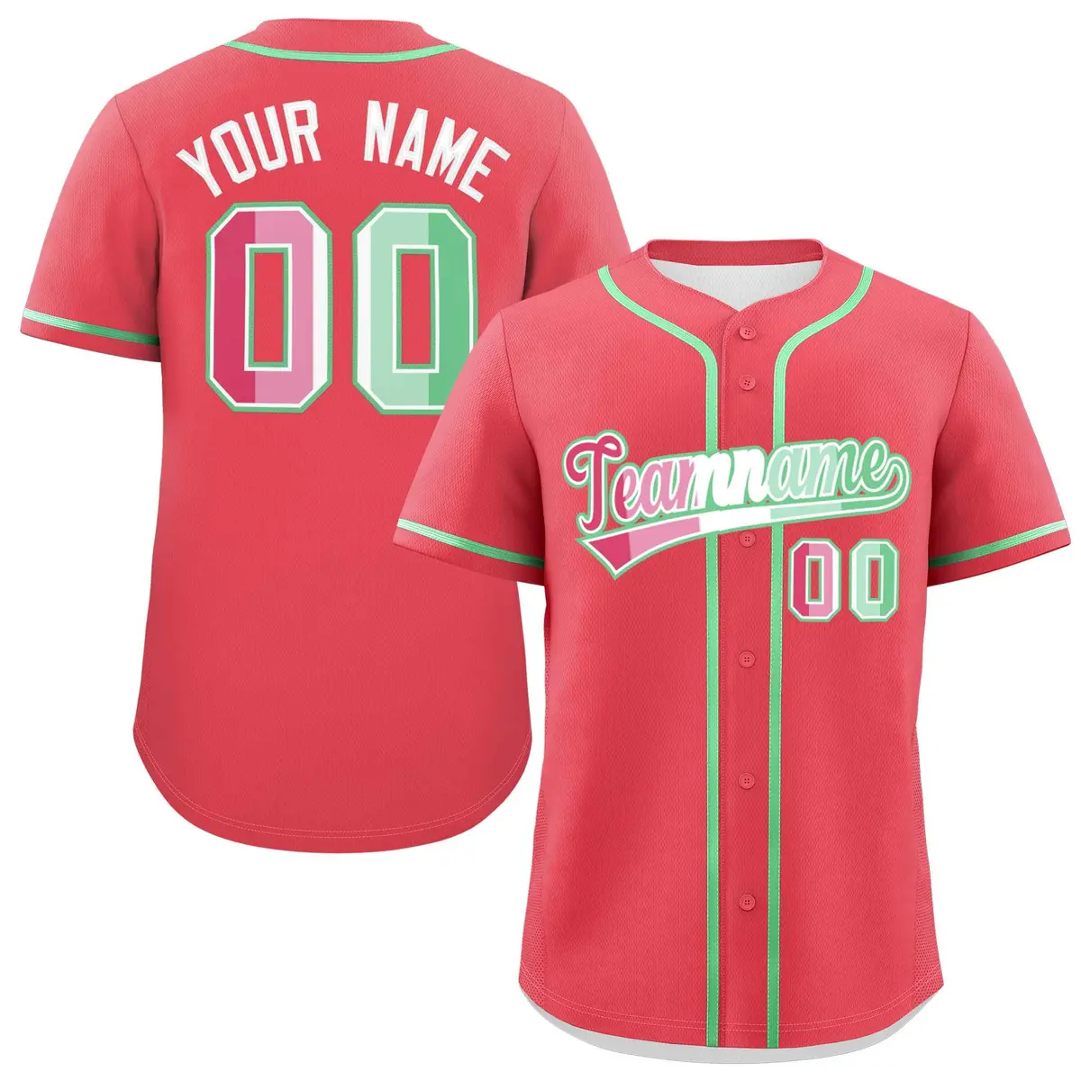 Light Red Abrosexual Pride Month Baseball Jersey