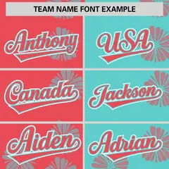 Light Red Aqua Split Flower Graffiti Baseball Jersey 3