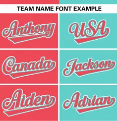 Light Red Aqua Stripe-Solid Combo Authentic Baseball Jersey 3