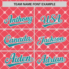 Light Red Aqua-White Plaid Authentic Baseball Jersey 3