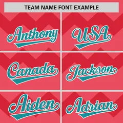 Light Red Aqua-White Ripple Design Authentic Baseball Jersey 4