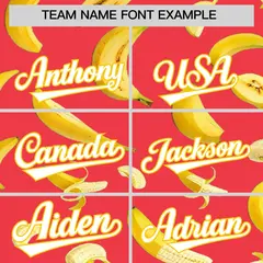 Light Red Banana Graffiti Pattern Fashion Baseball Jersey 4