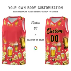 Light Red Beer Bubble National Beer Day Basketball Jersey 2