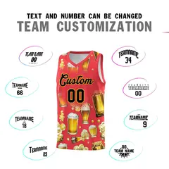 Light Red Beer Bubble National Beer Day Basketball Jersey 4