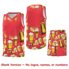 Light Red Beer Bubble National Beer Day Basketball Jersey 7