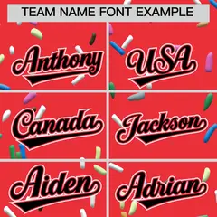 Light Red Black Ice Cream Pattern V-Neck Hockey Jersey 3