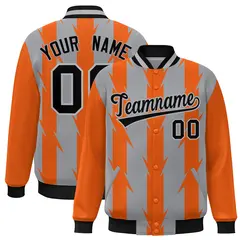 Light Red Blade Pattern Raglan Varsity Letterman Baseball Jacket