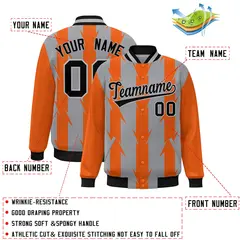 Light Red Blade Pattern Raglan Varsity Letterman Baseball Jacket 2