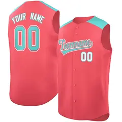 Light Red Bright Green Classic Sleeveless Baseball Jersey 1