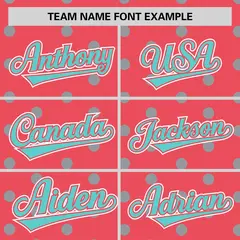 Light Red Bright Green Polka Dot Graffiti Baseball Jersey 3