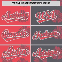Light Red Dark Gray Split Flower Graffiti Baseball Jersey 3