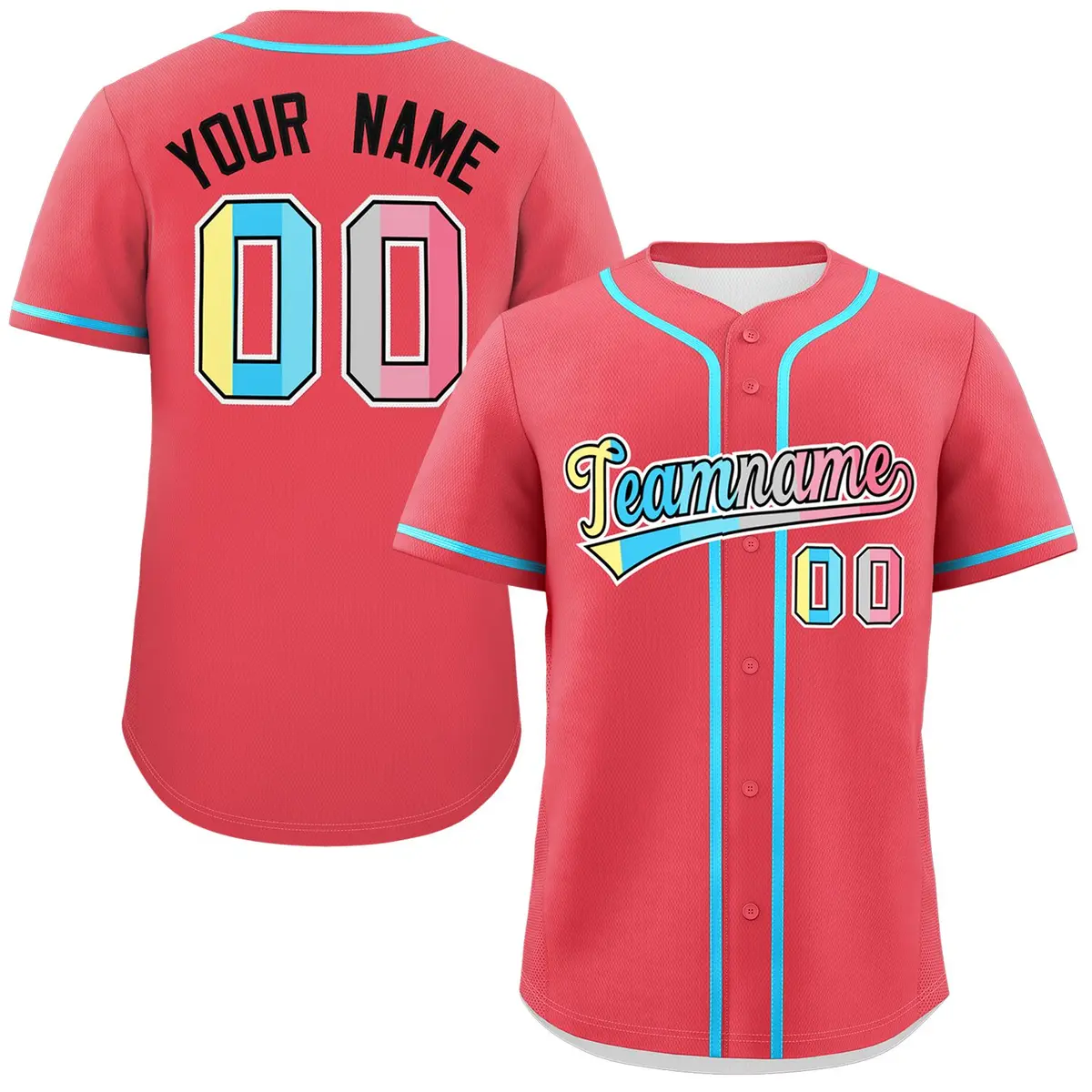 Light Red Genderflux Pride Month Classic Baseball Jersey