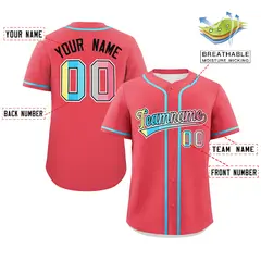 Light Red Genderflux Pride Month Classic Baseball Jersey 2