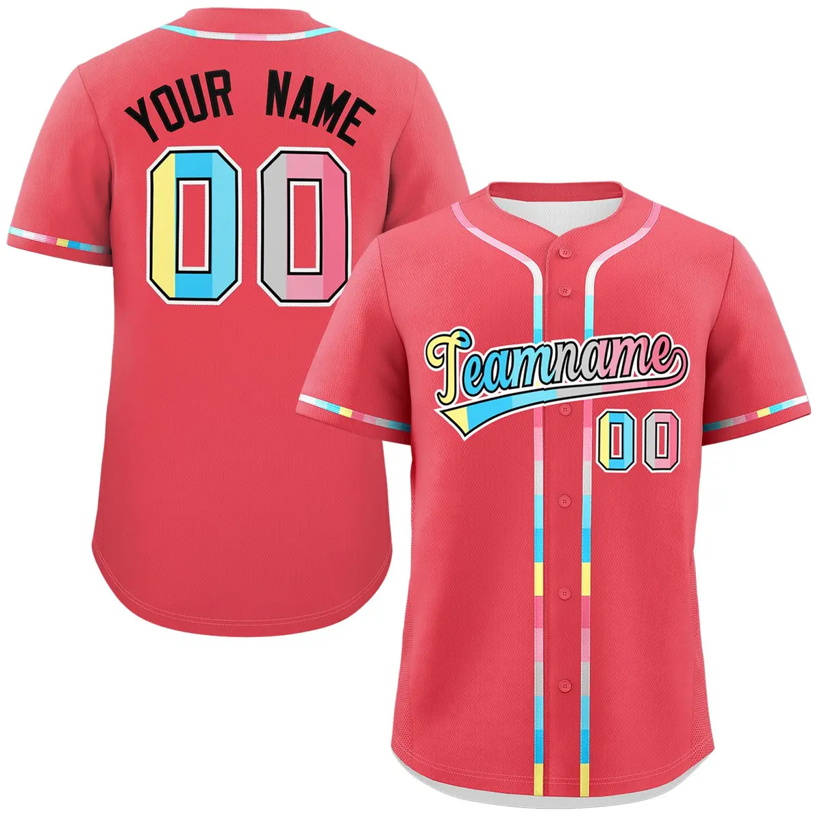 Light Red Genderflux Pride Month Classic Baseball Jersey