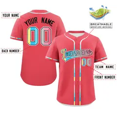 Light Red Genderflux Pride Month Classic Baseball Jersey 2