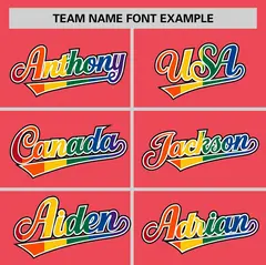 Light Red LGBT Rainbow Pride Month Baseball Jersey 3