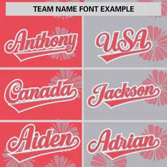 Light Red Light Gray Split Flower Graffiti Baseball Jersey 3