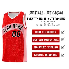 Light Red Light Pink Dot Graffiti Irregular Pattern Basketball Jersey 2
