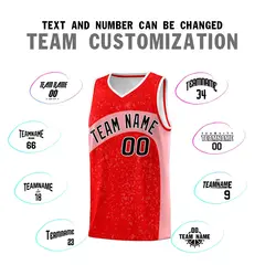 Light Red Light Pink Dot Graffiti Irregular Pattern Basketball Jersey 4