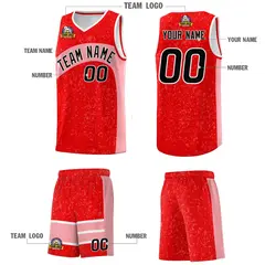 Light Red Light Pink Dot Graffiti Irregular Pattern Basketball Jersey 5