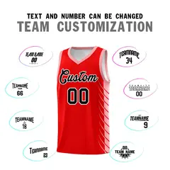 Light Red Light Pink Side Symmetrical Line Pattern Basketball Jersey 4
