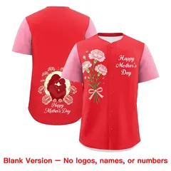 Light Red Light Pink White Mother's Day Baseball Jersey 7
