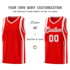Light Red Light Pink-White Ribbon Pattern Basketball Kits 3