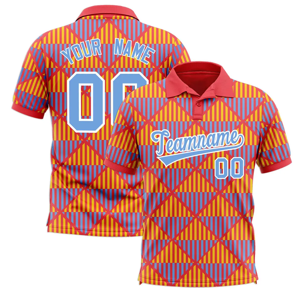 Light Red Lingge Sunshine Team Polo Shirts