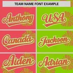 Light Red Neon Green Split Flower Graffiti Baseball Jersey 3