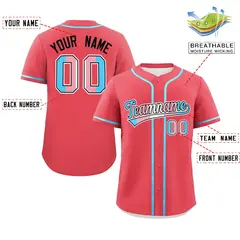 Light Red Powder Blue Transgender Pride Baseball Jersey 2