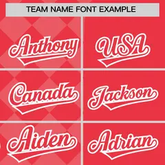 Light Red Rhombus Design Authentic Baseball Jersey 3