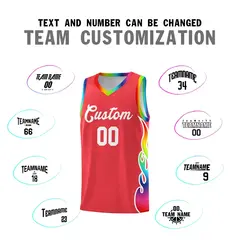 Light Red Side Flame Basketball Jersey for Teams 4