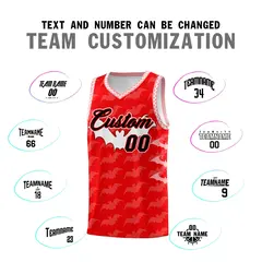 Light Red White Halloween Bat Pattern Basketball Jersey 4