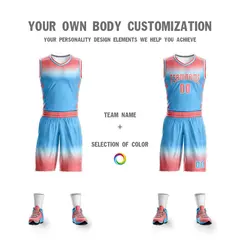 Light Red White Light Red-White Gradient Basketball Jersey 3