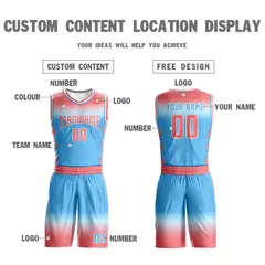 Light Red White Light Red-White Gradient Basketball Jersey 4