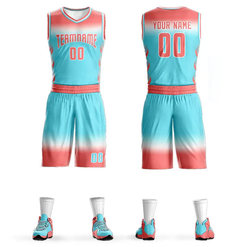 Light Red White Light Red-White Gradient Basketball Jersey