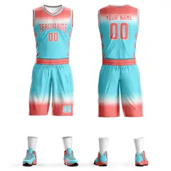Light Red White Light Red-White Gradient Basketball Jersey