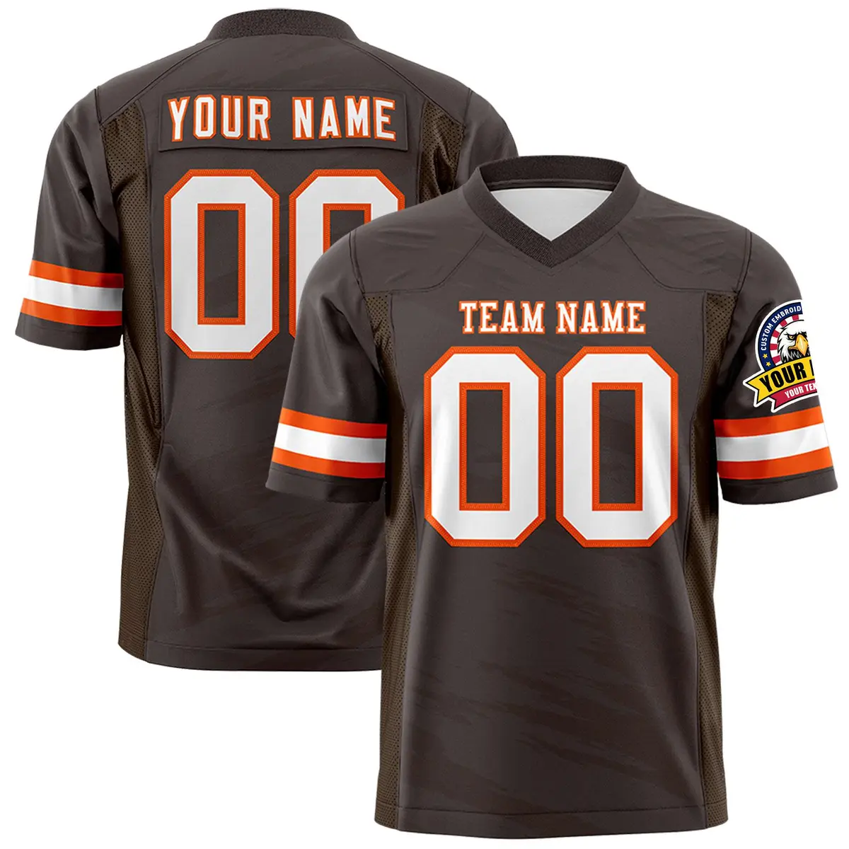 Light Reddish Brown Light Brown Scratch Pattern Football Jersey