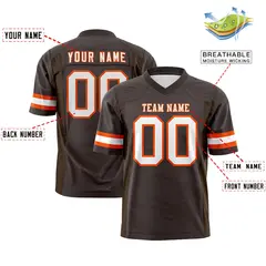 Light Reddish Brown Light Brown Scratch Pattern Football Jersey 2