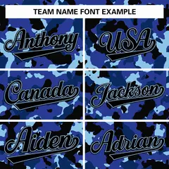 Lt Blue Royal-Black Camo Sleeveless Baseball Jersey 4