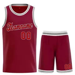 Maroon Black Classic Basketball Uniform Jersey
