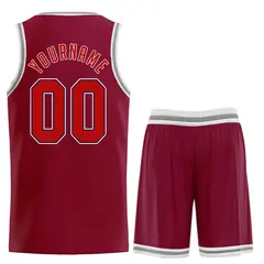 Maroon Black Classic Basketball Uniform Jersey 2
