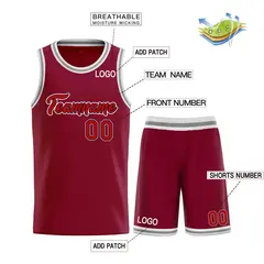 Maroon Black Classic Heal Sports Basketball Jersey 3