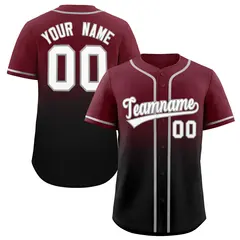 Maroon Black Gradient Fashion Baseball Jersey